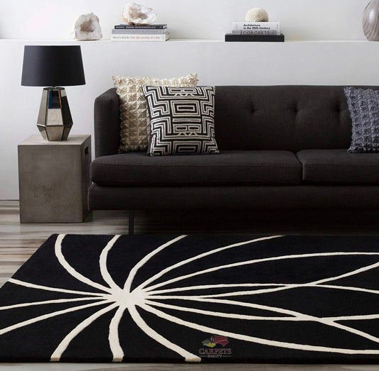 Soft and very attractive Black & white carpet