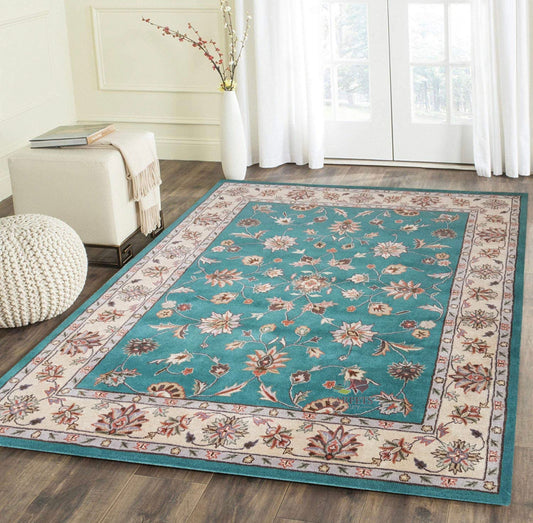 Green colored designer persian carpet for your home