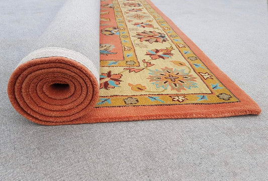 Orange color designer persian carpet for your drawing/living rooms