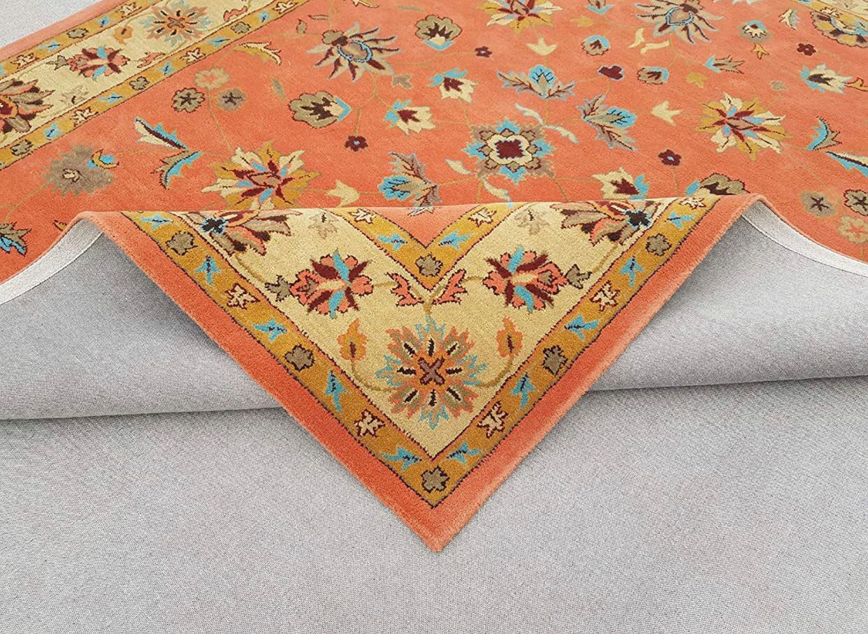 Orange color designer persian carpet for your drawing/living rooms