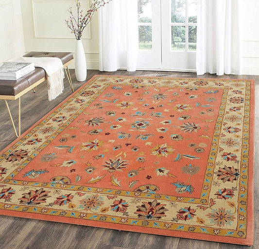 Orange color designer persian carpet for your drawing/living rooms