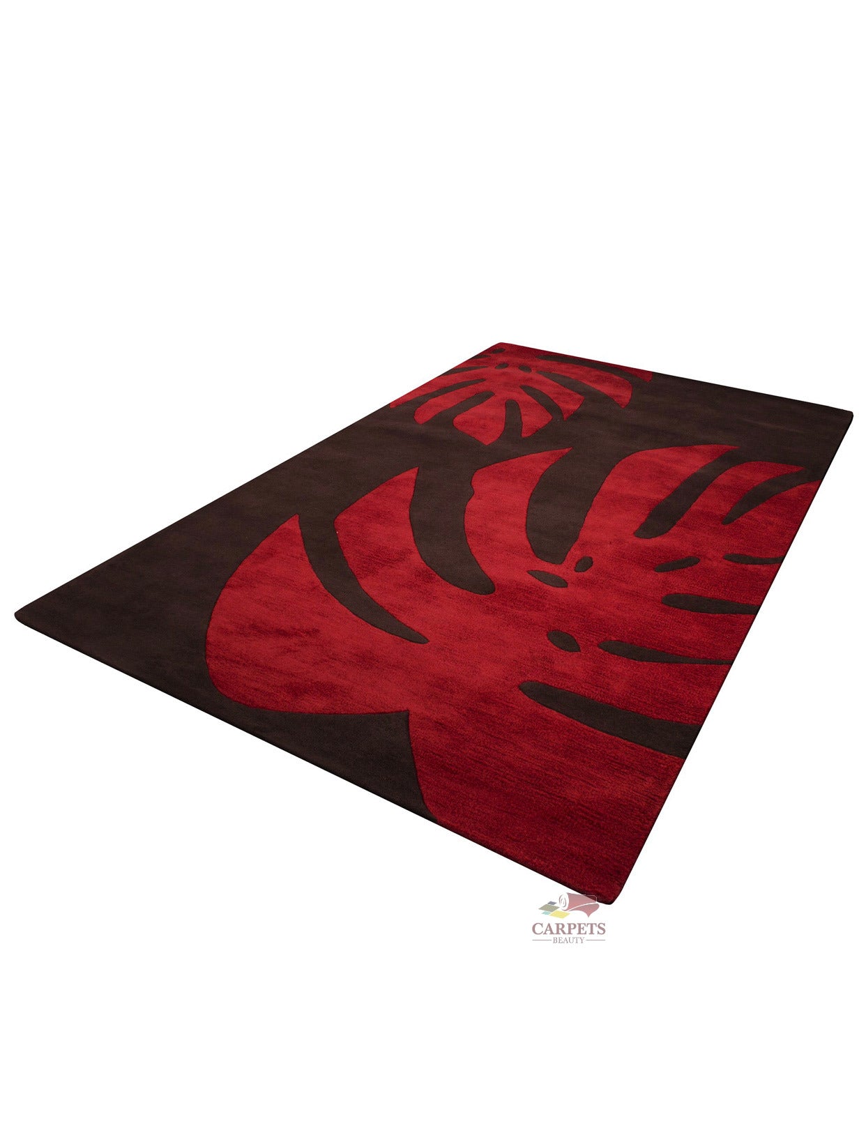 Beautiful red Palm leafs carpet