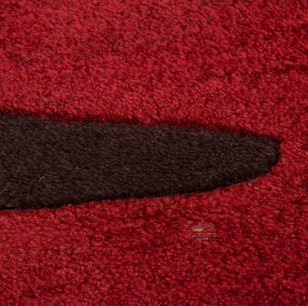 Beautiful red Palm leafs carpet