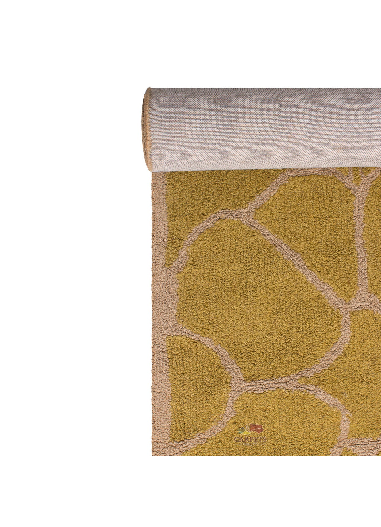 Medallion Yellow Color Floral Woolen Carpets for bedrooms and living rooms