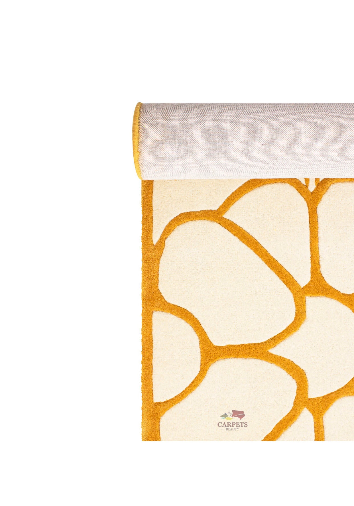 White Yellow Color Floral Woolen Carpets for bedrooms and living rooms