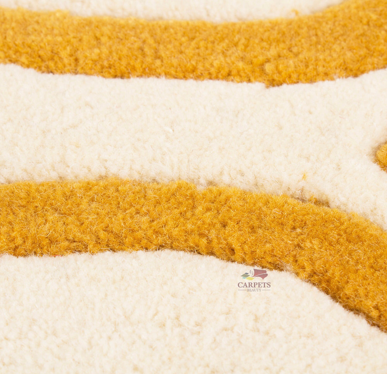 White Yellow Color Floral Woolen Carpets for bedrooms and living rooms