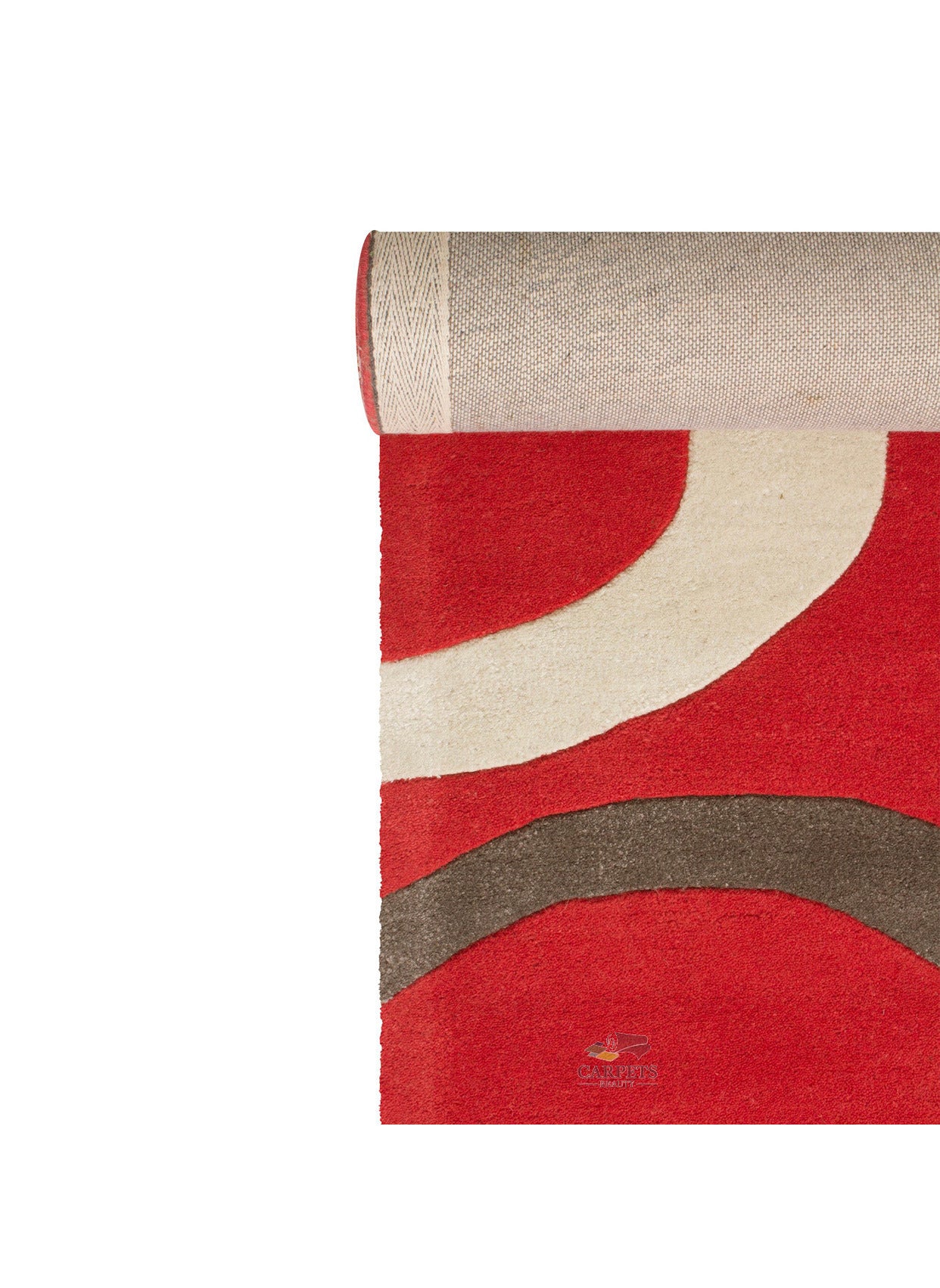 Red Geometric Woolen Rug for bedrooms and drawing living rooms