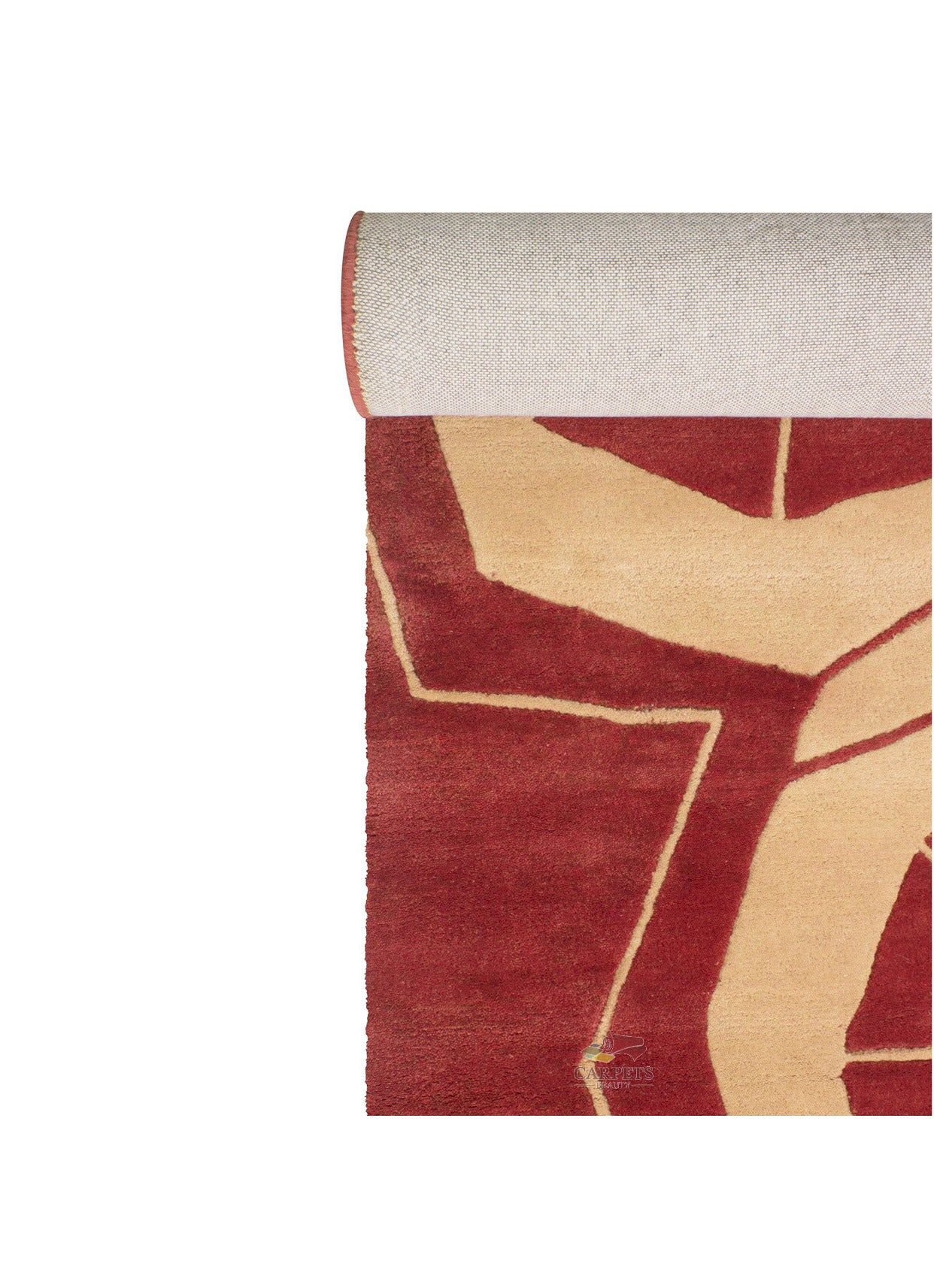 Beautiful Red Geometric Woolen Rug for bedrooms and living rooms