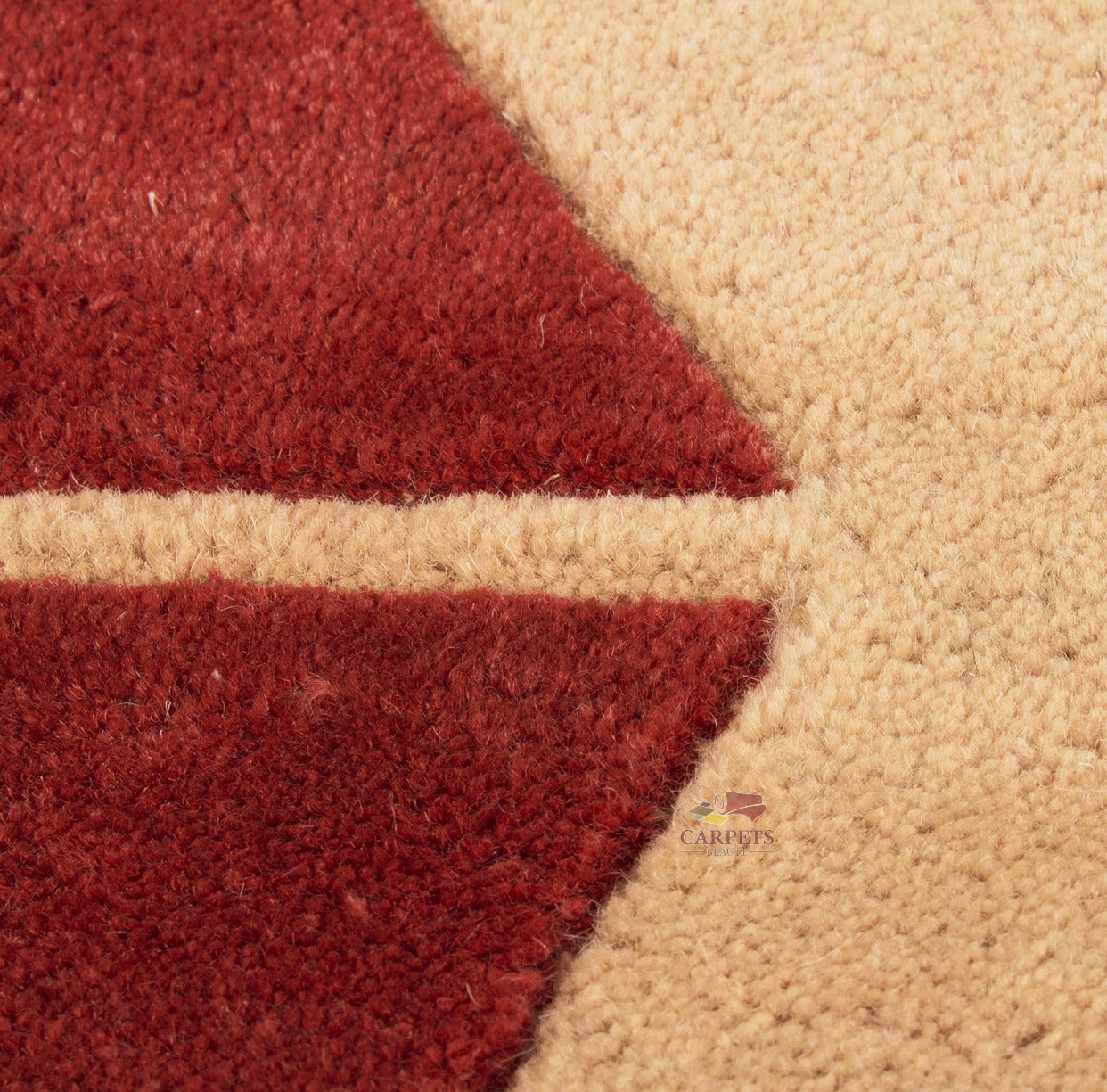 Beautiful Red Geometric Woolen Rug for bedrooms and living rooms