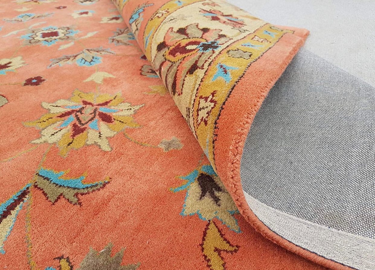 Orange color designer persian carpet for your drawing/living rooms