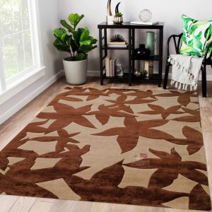 Beautiful brown star shaped carpet for bedroom, drawing rooms SuccessActive