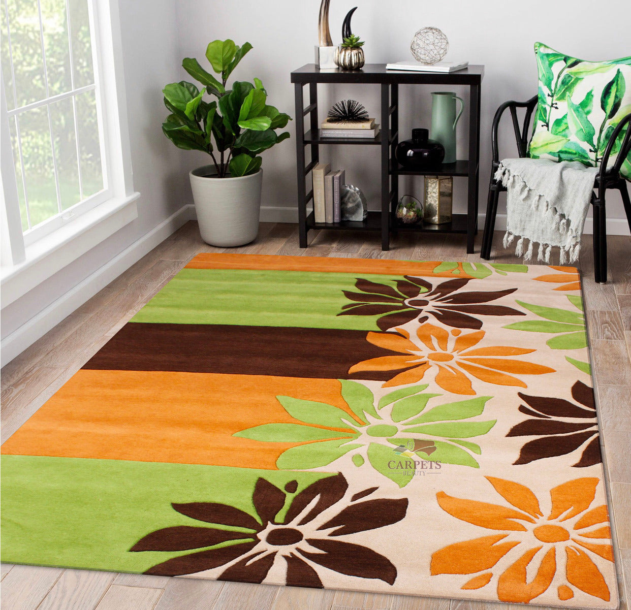 Multi color Floral Woolen Carpets for bedrooms and living rooms