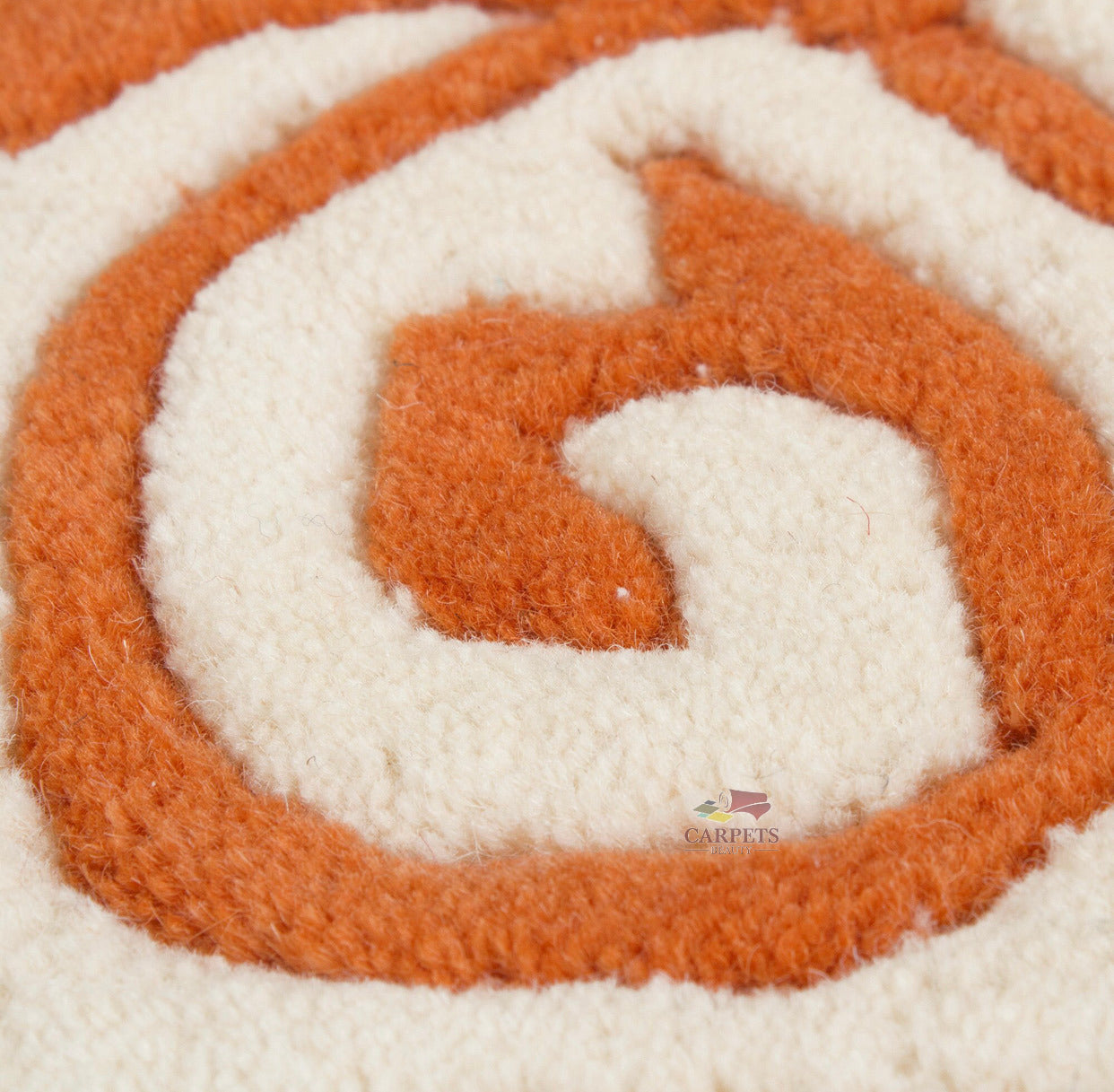 Orange white Floral Carpets for bedrooms and living rooms