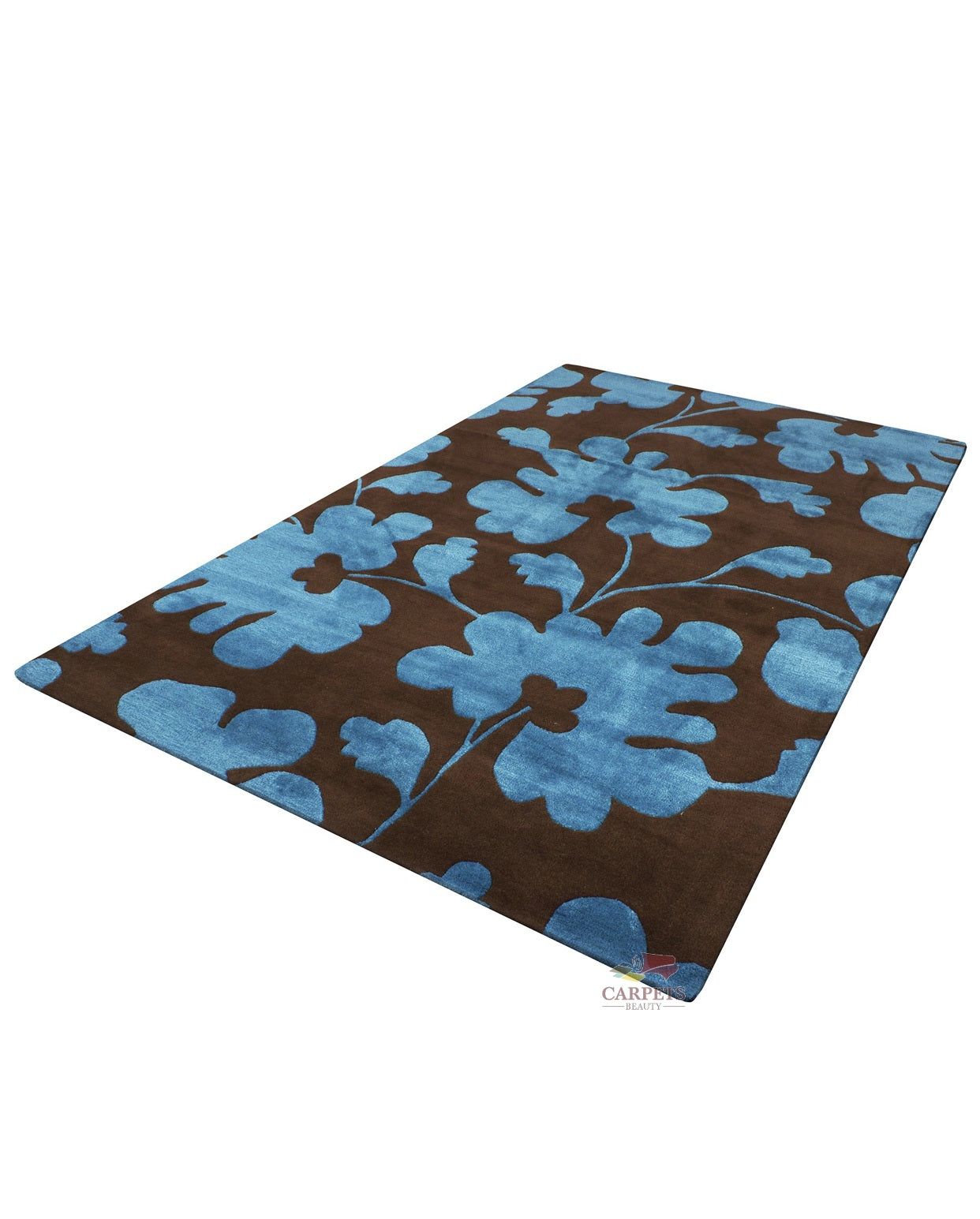 Attractive Blue Floral Woolen Carpets for bedrooms and living rooms