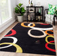 Black Geometric Woolen Rug for bedrooms and drawing living rooms