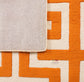 Beautiful Orange & White Geometric Woolen Rug for bedrooms and drawing living rooms
