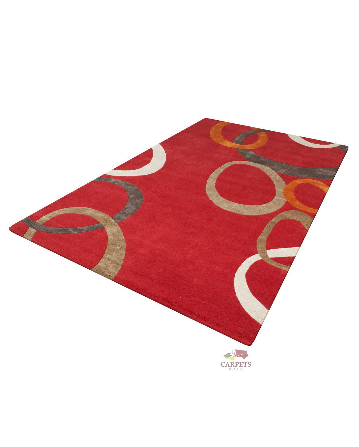 Red Geometric Woolen Rug for bedrooms and drawing living rooms