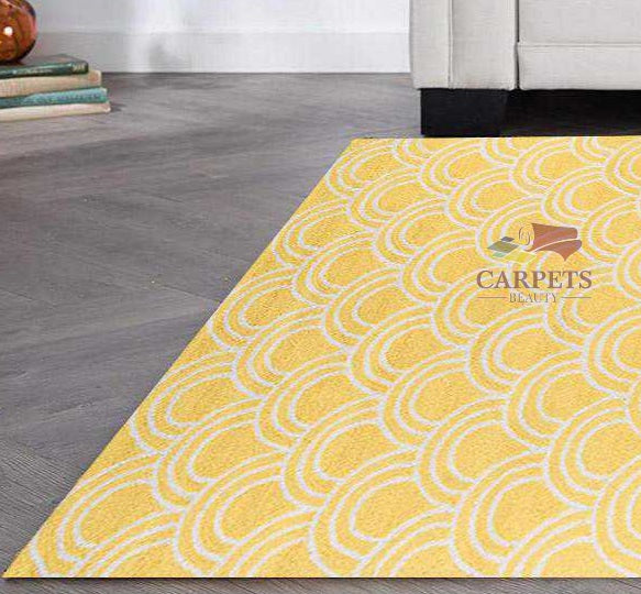 Yellow color Modern Pattern Rug for bedrooms and drawing living rooms