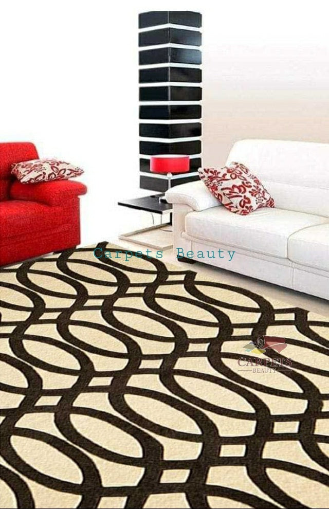 Beautiful Black & White Abstract Pattern Carpet for bedrooms and drawing/living rooms